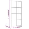 vidaXL Binnendeur 93x201,5 cm gehard glas en aluminium smal zwart