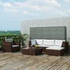 vidaXL 6-delige Loungeset met kussens poly rattan bruin