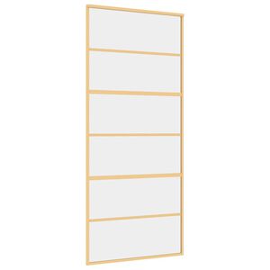 vidaXL Schuifdeur 90x205 cm helder ESG-glas en aluminium goudkleurig