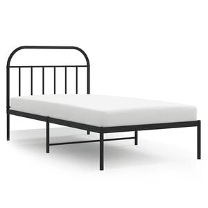 vidaXL Bedframe met hoofdbord metaal zwart 100x190 cm
