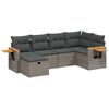 vidaXL 6-delige Loungeset met kussens poly rattan grijs