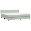 vidaXL Boxspring met matras fluweel lichtgrijs 180x210 cm