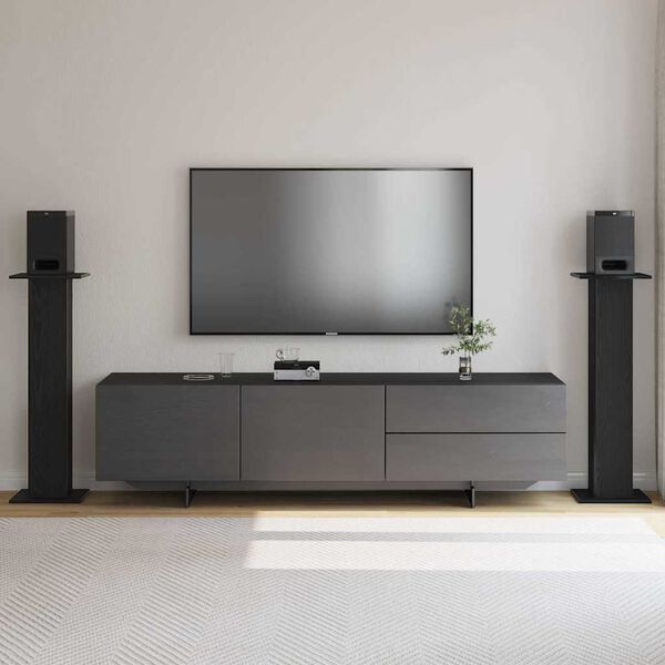 vidaXL Luidspreker standaards 2 pcs Zwart Eiken 30 x 30 x 95 cm