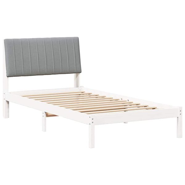 vidaXL Bedframe met hoofdeinde Wit 100 x 200 cm Massief grenenhout