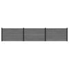 vidaXL Hekpaneel 3 pcs WPC en Aluminium Grijs