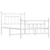 vidaXL Bedframe met hoofd- en voeteneinde metaal wit 107x203 cm