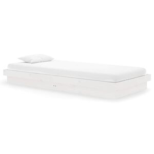 vidaXL Bedframe massief hout wit 90x200 cm