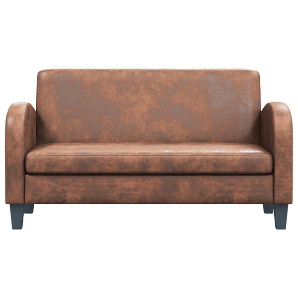 vidaXL Tweezitsbank kunstsuède bruin