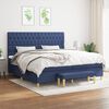 vidaXL Boxspring met matras stof blauw 200x200 cm