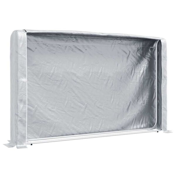 vidaXL Haardhoutrek met regenhoes 250x25x150 cm gegalvaniseerd staal