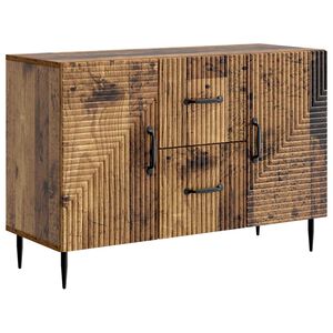 vidaXL Dressoir met lade Oud hout 89 x 34,5 x 60 cm Bewerkt hout