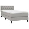 vidaXL Boxspring met matras stof lichtgrijs 80x200 cm