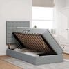 vidaXL Opbergbed met LED met matras Lichtgrijs 100 x 200 cm Polyester