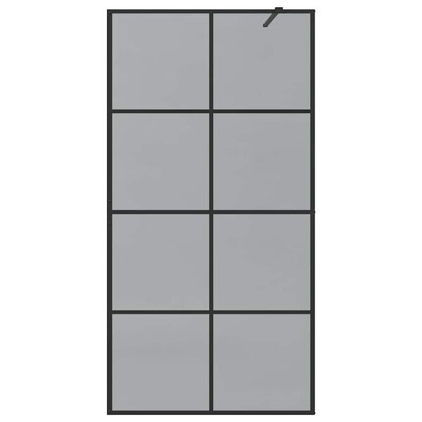 vidaXL Inloop Douche Wand Zwart 100 x 195 cm gehard glas