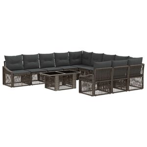 vidaXL Tuinbankenset 12 st Grijs en Donkergrijs 100 x 55 x 73 cm