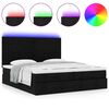 vidaXL Ottoman bed met matrassen en LED's 160x200cm stof zwart