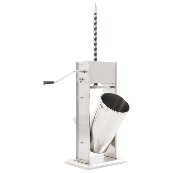 vidaXL Worstenvuller handmatig 15 L roestvrij staal zilverkleurig