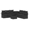 vidaXL Bankstel 8 st Zwart Poly Rattan en Staal