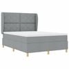 vidaXL Boxspringbed met Matras Donkergrijs 90x190 cm Lichtgrijs Stof