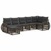 vidaXL Tuinbankenset 7 pcs Grijs en Donkergrijs poly rattan