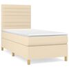 vidaXL Boxspring met matras stof cr&egrave;mekleurig 80x200 cm