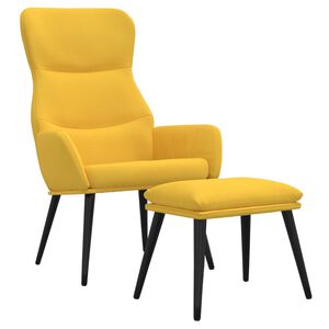 vidaXL Relaxstoel met voetenbank stof mosterdgeel