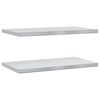 vidaXL Wandschappen 2 st 75x40 cm roestvrijstaal zilverkleurig