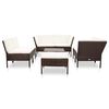 vidaXL 8-delige Loungeset met kussens poly rattan bruin