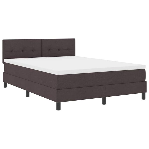 vidaXL Boxspring bed met matras met LED Donkerbruin 140 x 190 cm Stof