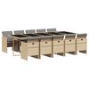 vidaXL 11-delige Tuinset met kussens poly rattan gemengd beige