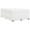 vidaXL Boxspring met matras kunstleer wit 140x190 cm