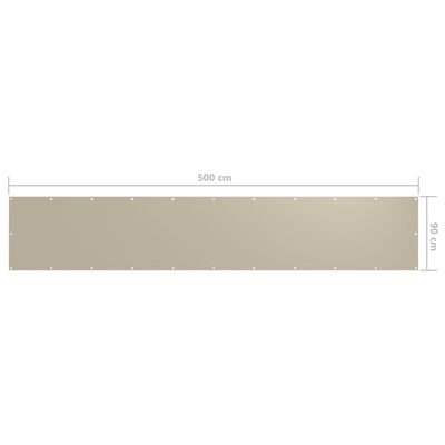 vidaXL Balkonscherm 90x500 cm oxford stof beige