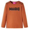 Kindershirt met lange mouwen 140 cognackleurig