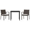 vidaXL Tuin eettafelset 3 pcs Bruin en zwart PE Rattan
