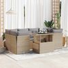 vidaXL 7-delige Loungeset met kussens poly rattan beige