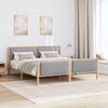vidaXL Bedframe met hoofdeinde Lichtgrijs 200 x 200 cm Stof