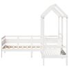 vidaXL Kinderbed met huisje en bankje massief grenenhout wit 80x200 cm