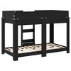 vidaXL Bunk Bed voor Kinderen Zwart Eiken 80 x 160 cm Bewerkt hout