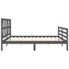 vidaXL Bedframe met hoofdbord massief hout grijs 200x200 cm