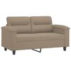 vidaXL 3-delige Loungeset met kussens microvezelstof taupe