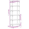 vidaXL Boekenkast 6-laags 60x30x188 cm bewerkt hout gerookt eikenkleur