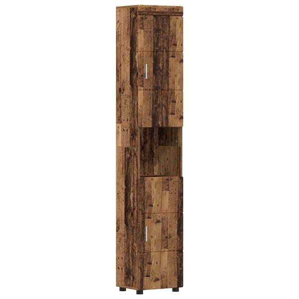 vidaXL Badkamerkastenset TULUM Oudhout 37 x 31,5 x 203 cm Bewerkt hout