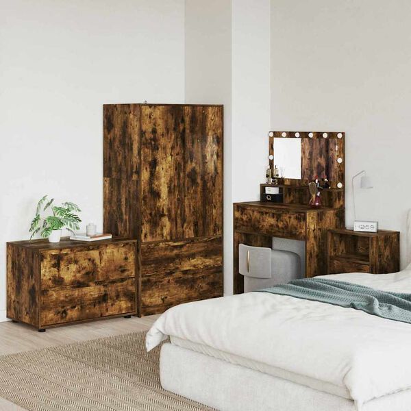 vidaXL Opbergkast Gerookt eiken 80 x 48 x 57 cm Bewerkt hout