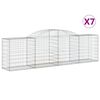vidaXL Schanskorven 7 st gewelfd 300x50x80/100 cm gegalvaniseerd ijzer