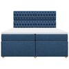 vidaXL Boxspring met matras stof blauw 200x200 cm