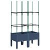 vidaXL Plantenbak met latwerk 80x40x142,5 cm polypropeen blauwgrijs