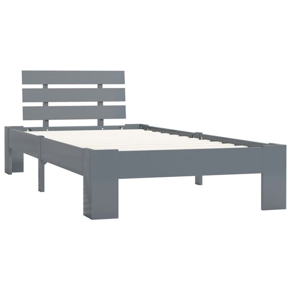 vidaXL Bedframe massief grenenhout grijs 100x200 cm