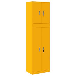 vidaXL Opbergkast 2 st Mosterdgeel 60 x 40 x 210 cm Staal