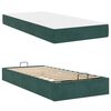 vidaXL Bedframe met matras met matras 2 pcs Groen Fluweel