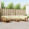 vidaXL Buiten bankenset met kussen 11 pcs Natuurlijk en Cr&egrave;me